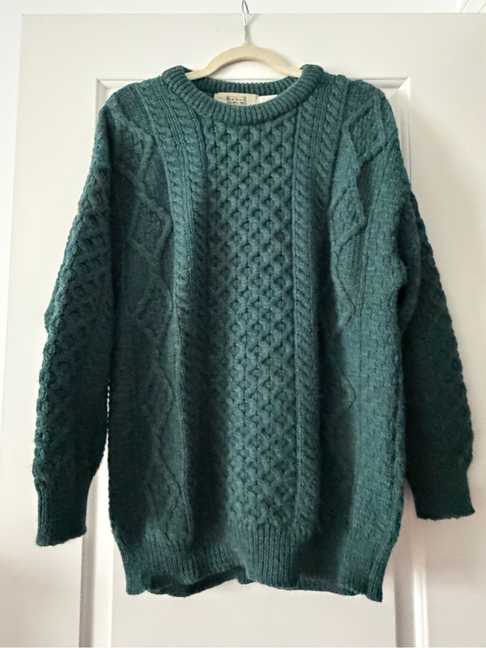 Classic Aran Irish Wool Sweater- Size Large